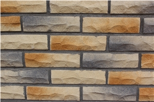 Light Weight cultured stone Wall Tiles,manufactured Stone Brick with Mushroom Stone Surface Finish,Cultured Bricks mushroom Stone