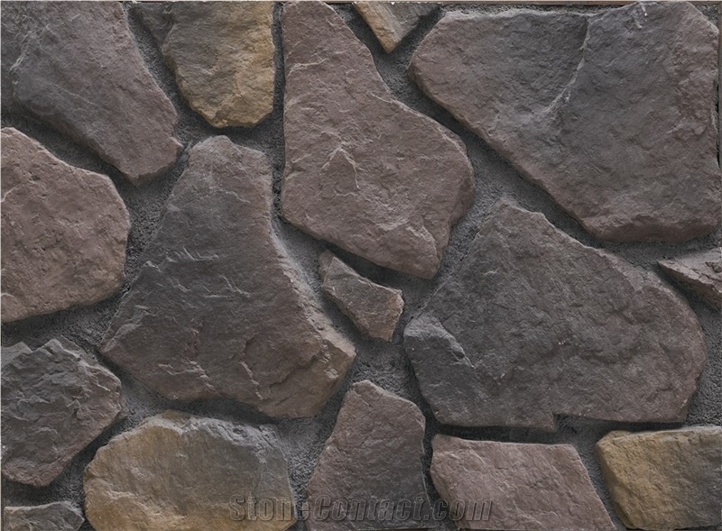 Weathering Resistant Manufactured Castle Rock Veneer Stone,Cultured Stone Fieldstone,Faux Ledge Stone for Wall Decor