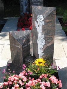 Aurora Borealis Granite Monument Design, Red Granite Tombstone Finland