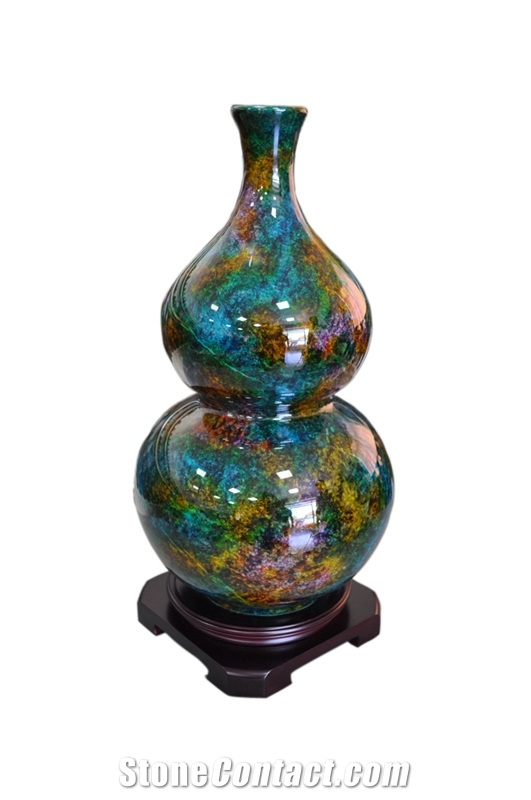 Seven Coloured Jade Stone Vase from India - StoneContact.com