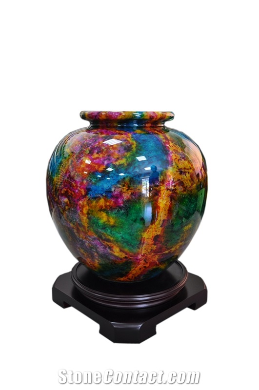 Seven Coloured Jade Stone Vase