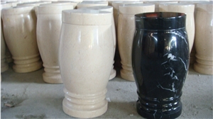 China Beige Marble Memorial Accessories Funeral Urns for Ashes, Cremation Oval Urns, Monumental Crematorium Cinerary Casket, Cemtery Natural Stone Urn Vaults