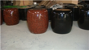 China Black Granite Memorial Funeral Accessories Urns for Ashes, Cremation Round Urns, Monumental Crematorium Cinerary Casket, Natural Stone Oval Urn Vaults