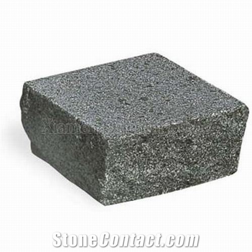 China Black Granite Outdoor Floor Covering Cleft Edge Cube Stone, Exterior Pattern Paving Sets, Garden Decoration Walkway Pavers, Paving Stone, Landscaping Stones Cobble Stone