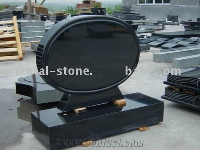 China Black Granite Round Carving Headstones, Cemetery Engraved Tombstones, Memorial Stone Gravestone,Custom Tombstone Monument Design, Western Style Single Monuments