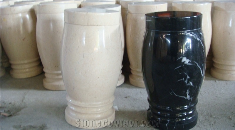 China Black Marble Memorial Accessories Funeral Urns for Ashes, Cremation Oval Urns, Cemetery Monumental Cinerary Casket, Natural Stone Urn Vaults