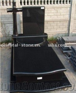 China Black Polished Granite Cross Carving Headstones,Cemetery Engraved Tombstones, Custom Tombstone Monument Design,Western Style Single Monuments, Memorial Stone Gravestone