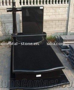 black polished granite headstones