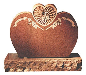 China G562 Granite Heart Carving Headstone with Base,Cemetery Flower Engraved Tombstones,Custom Tombstone Monument Design,Natural Stone Memorial Gravestone,Western American Style Single Monuments
