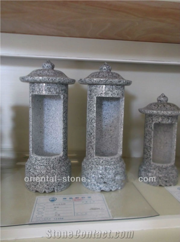 China G603 Granite Garden Polished Surface Lanterns, Exterior Stone Lamps, Outdoor Landscaping Stones Lanterns, Japanese Style Lanterns