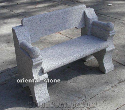 China G603 Granite Garden Sculptured Bench, Exterior Stone Benches Street Furniture, Outdoor Landscaping Stones Park Chairs