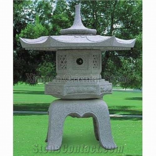China G603 Grey Granite Garden Lanterns, Exterior Stone Garden Lamps, Japanese Style Lantern, Outdoor Landscaping Stones Lanterns