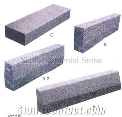 China G614 Granite Outdoor Sawn Edge Road Side Stone, Landscaping Stones Natural Surface Kerb Stone, Exterior Cleft Edge Curbstone Kerbstones, Stone Kerbs Curbs