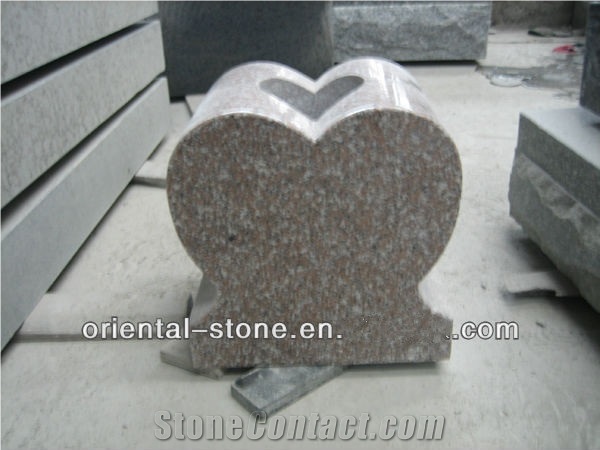 China G617 Granite Heart Carving Flower Pot,Landscaping Stone Flower Vase, Exterior Flower Stand, Outdoor Planters Pots