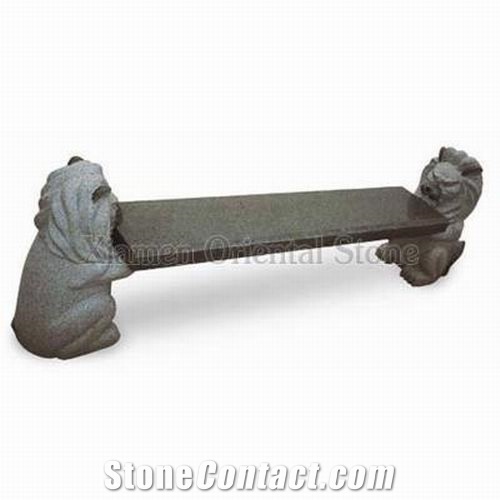 China G654 Granite Garden Sculptured Bench, Exterior Stone Benches Street Furniture, Outdoor Landscaping Stones Park Chairs, Long Bench