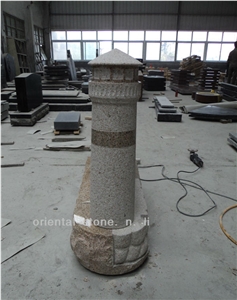 China G664 Granite House Carving Headstones, Cemetery Engraved Tombstones, Memorial Stone Gravestones, Western Style Single Monuments, Custom Tombstone Monument Design