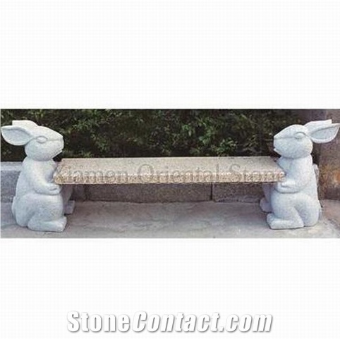 China G682 Granite Garden Sculptured Bench, Exterior Stone Benches Street Furniture, Outdoor Landscaping Stones Park Chairs