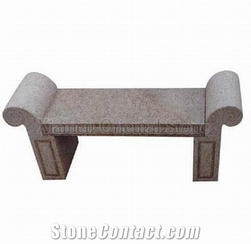 China G725 Pink Granite Garden Bench, Exterior Stone Benches Street Furniture, Outdoor Landscaping Stones Park Chairs