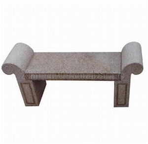 China G725 Pink Granite Garden Bench, Exterior Stone Benches Street Furniture, Outdoor Landscaping Stones Park Chairs
