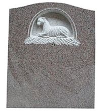 China G801 Granite Animal Carving Headstones, Cemetery Engraved Tombstones, Western Style Single Monuments, Memorial Stone Gravestones, Custom Tombstone Monument Design