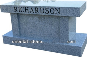China Grey G603 Granite Cremation Bench Engraved Tombstones, Cemetery Carving Headstones, Memorial Stone Gravestone, Western Style Single Monuments, Custom Tombstone Monument Design