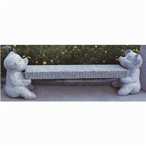 China Grey G623 Granite Garden Sculptured Long Bench, Exterior Stone Benches Street Furniture, Outdoor Landscaping Stones Park Chairs