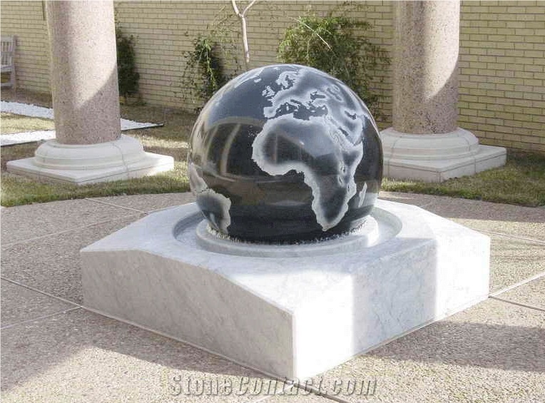 China Marble Garden Water Features, Exterior Landscaping Stones Rolling Sphere Fountains, Outdoor Sculptured Fountain, Floating Ball Fountains,