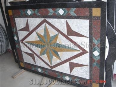 China Marble Polished Mosaic Pattern, Interior Stone Wall Flooring Square Mosaic Medallion, Exterior Garden Decoration Floor Mosaic