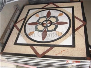 China Marble Polished Waterjet Medallion Mosaic Pattern, Interior Stone Home Decoration Wall Flooring Rosettes Medallion, Exterior Garden Decoration Square Composited Floor Mosaic Medallion