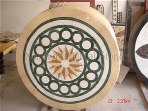 China Marble Waterjet Medallion Mosaic Pattern, Interior Stone Home Decoration Floor Mosaic Medallion, Exterior Garden Decoration Round Composited Carpet Medallion