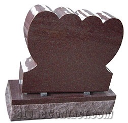 China Red Granite Heart Carving Headstones,Cemetery Engraved Tombstones, Custom Tombstone Monument Design, Memorial Stone Gravestones, Western American Style Single Monuments