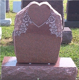 China Red Granite Heart Engraved Headstones,Cemetery Flower Carving Tombstones, Custom Tombstone Monument Design,Western American Style Single Monuments,Memorial Stone Gravestone