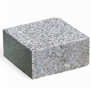 China White Granite Outdoor Floor Covering Sawn Edge Cube Stone, Exterior Pattern Paving Sets, Garden Decoration Walkway Pavers, Landscaping Stones Cobble Stone