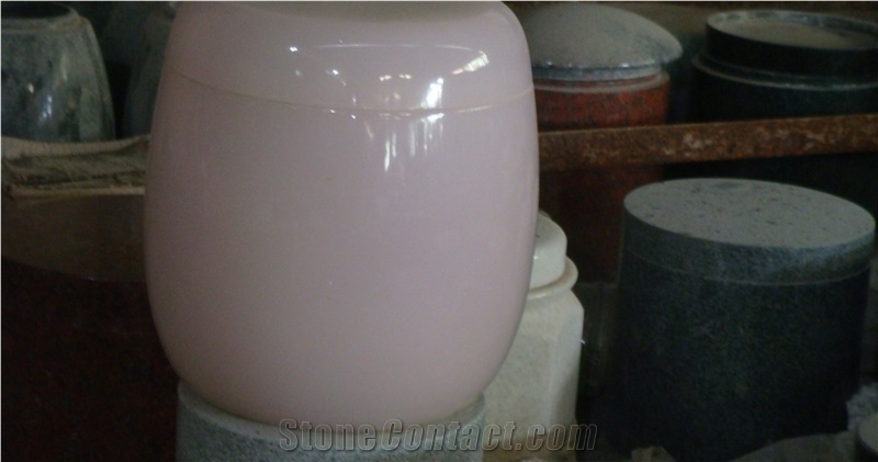 China White Marble Memorial Funeral Crematorium Accessories Urns for Ashes,Natural Stone Cinerary Casket for Cemetery,Cremation Round Urns, Monumental Urns, Urn Vaults
