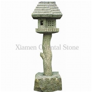 Chinese G682 Granite Garden Lanterns, Exterior Stone Lamps, Japanese Chinese Style Lantern, Outdoor Landscaping Stones Lanterns