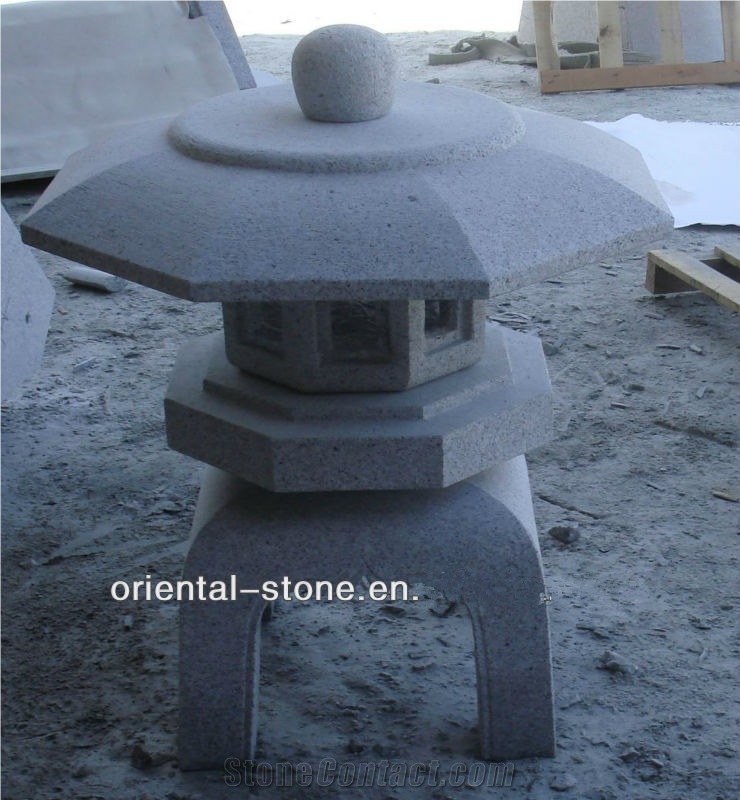 G603 Grey Chinese Granite Garden Lanterns, Exterior Stone Lamps, Japanese Style Lantern, Outdoor Landscaping Stones Lanterns