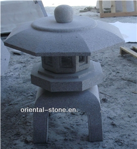 G603 Grey Chinese Granite Garden Lanterns, Exterior Stone Lamps, Japanese Style Lantern, Outdoor Landscaping Stones Lanterns