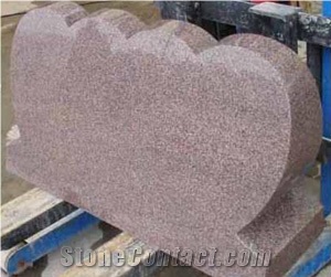 G606 China Granite Heart Carving Headstones,Cemetery Engraved Tombstones, Custom Tombstone Monument Design,Western American Style Single Monuments,Natural Stone Memorial Gravestones