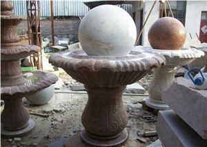 Garden China Marble Water Features, Exterior Landscaping Stones Rolling Sphere Fountains, Outdoor Sculptured Fountain, Floating Ball Fountains,