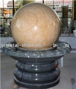 Garden China Marble Water Features, Exterior Landscaping Stones Rolling Sphere Fountains, Outdoor Sculptured Fountain, Natural Stone Floating Ball Fountains