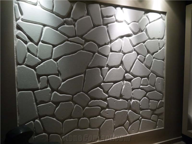 Antik Thasos Marble Polygonal, White Marble Wall Panels