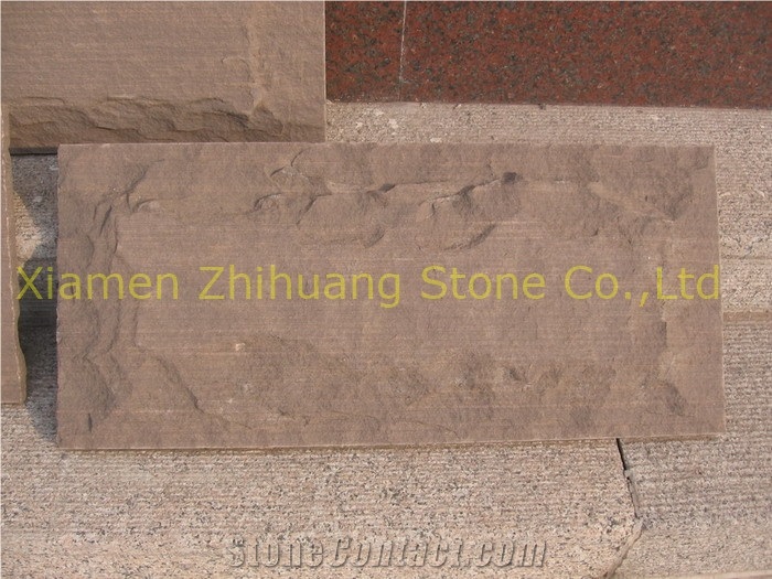 Coffee Sandstone Mushroomed Stone, China Brown Sandstone Mushroomed Cladding