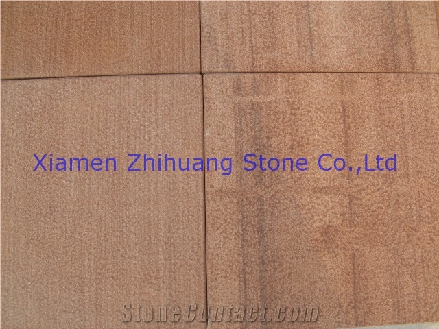 Wenge Sandstone Bush Hammered Slabs & Tiles, China Lilac Sandstone