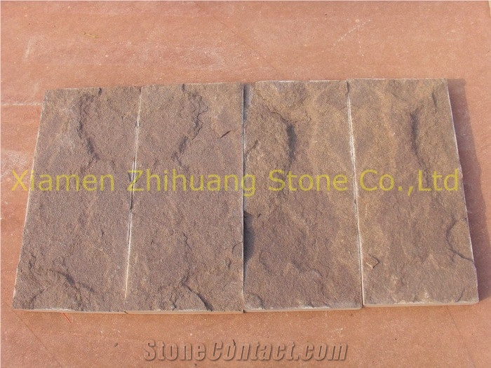 Wooden Sandstone Slabs & Tiles, China Brown Sandstone