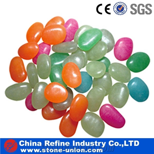 Blue Light Glow Pebbles for Decoration,Pebble Luminous Stones,Machine Made Crushed Glow Pebble,,Artificial Plastic Stone,Colored Glass Glow Stones