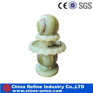 Green Nature Marble Ball Fountains,China Green Onyx Fountains, Water Features