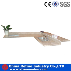 L Shape Marble Kitchen Countertops,One-Piece Worktop,Bar Counter for Restaurant & Hotel