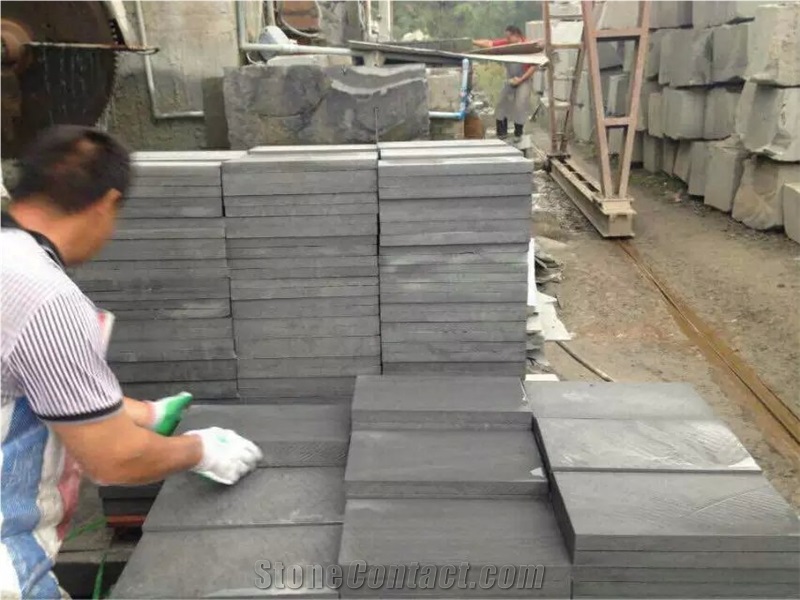 Black Sandstone Slabs,Pavers & Tiles, China Black Sandstone