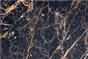 Gold and Black Marble Tiles, Slabs