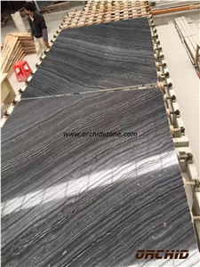 Black Antique Wooden Marble Honed Tile & Slab